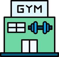 icono lleno de línea de gimnasio vector