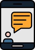 Chat Line Filled Icon vector