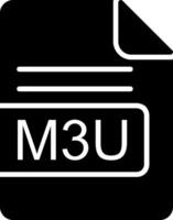 m3u archivo formato glifo icono vector