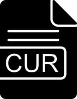 CUR File Format Glyph Icon vector