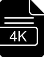 4K File Format Glyph Icon vector