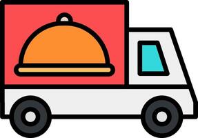 Food Delivery Line Filled Icon vector