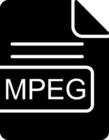 MPEG archivo formato glifo icono vector