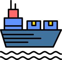 Shipping Line Filled Icon vector