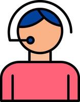 Call Center Agent Line Filled Icon vector