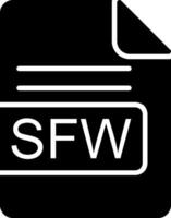 sfw archivo formato glifo icono vector