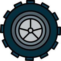 Tyre Line Filled Icon vector