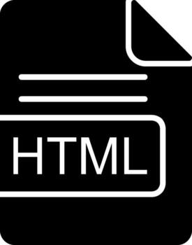 HTML File Format Glyph Icon vector