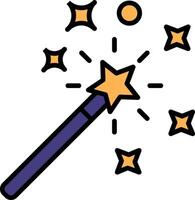 Magic Wand Line Filled Icon vector