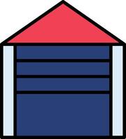 Garage Line Filled Icon vector