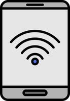 Wifi Line Filled Icon vector