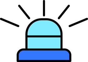 Siren Line Filled Icon vector