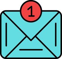 Email Line Filled Icon vector