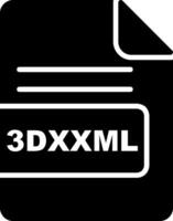 3DXXML File Format Glyph Icon vector