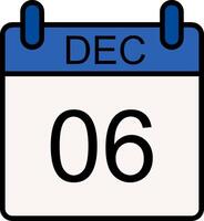 December Line Filled Icon vector