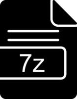 7z File Format Glyph Icon vector