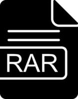 rar archivo formato glifo icono vector