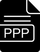 PPP File Format Glyph Icon vector