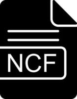 ncf archivo formato glifo icono vector