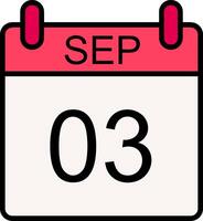 September Line Filled Icon vector