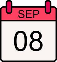 September Line Filled Icon vector