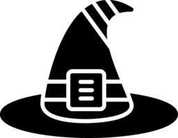 icono de glifo de sombrero de bruja vector