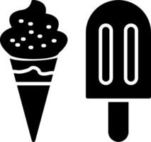 icono de glifo de helado vector