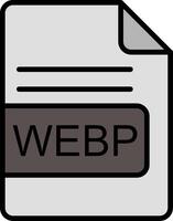 webp archivo formato línea lleno icono vector