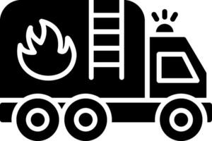 Fire Truck Glyph Icon vector