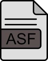 ASF File Format Line Filled Icon vector