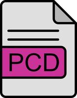 pcd archivo formato línea lleno icono vector