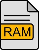 RAM archivo formato línea lleno icono vector