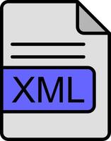XML File Format Line Filled Icon vector