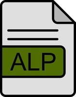 ALP File Format Line Filled Icon vector