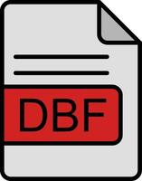 dbf archivo formato línea lleno icono vector