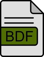 bdf archivo formato línea lleno icono vector