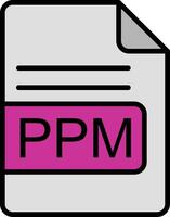 ppm archivo formato línea lleno icono vector