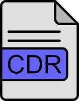 cdr archivo formato línea lleno icono vector