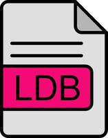 ldb archivo formato línea lleno icono vector