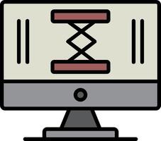 Lifting Table Line Filled Icon vector