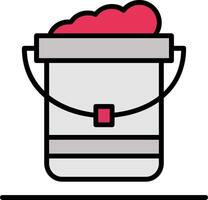 Pail Line Filled Icon vector