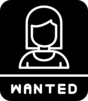 Wanted Glyph Icon vector