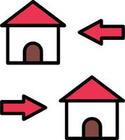 Change Of Housing Line Filled Icon vector