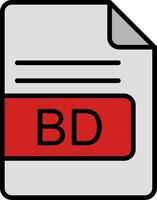 bd archivo formato línea lleno icono vector