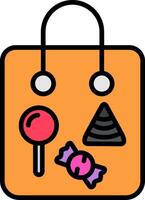 Candy Bag Line Filled Icon vector
