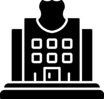 Police Station Glyph Icon vector