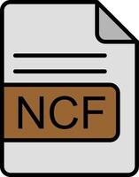 ncf archivo formato línea lleno icono vector