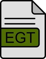 EGT File Format Line Filled Icon vector