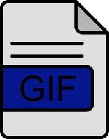 gif archivo formato línea lleno icono vector