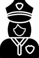 icono de glifo de mujer policía vector